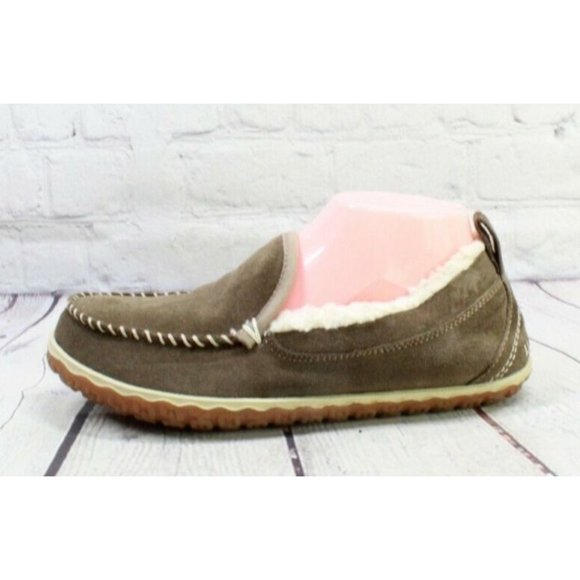 L.L. Bean Shoes - LL Bean Gray Suede Fleece Lined Mountain Moccasins Slipper Size 8 M